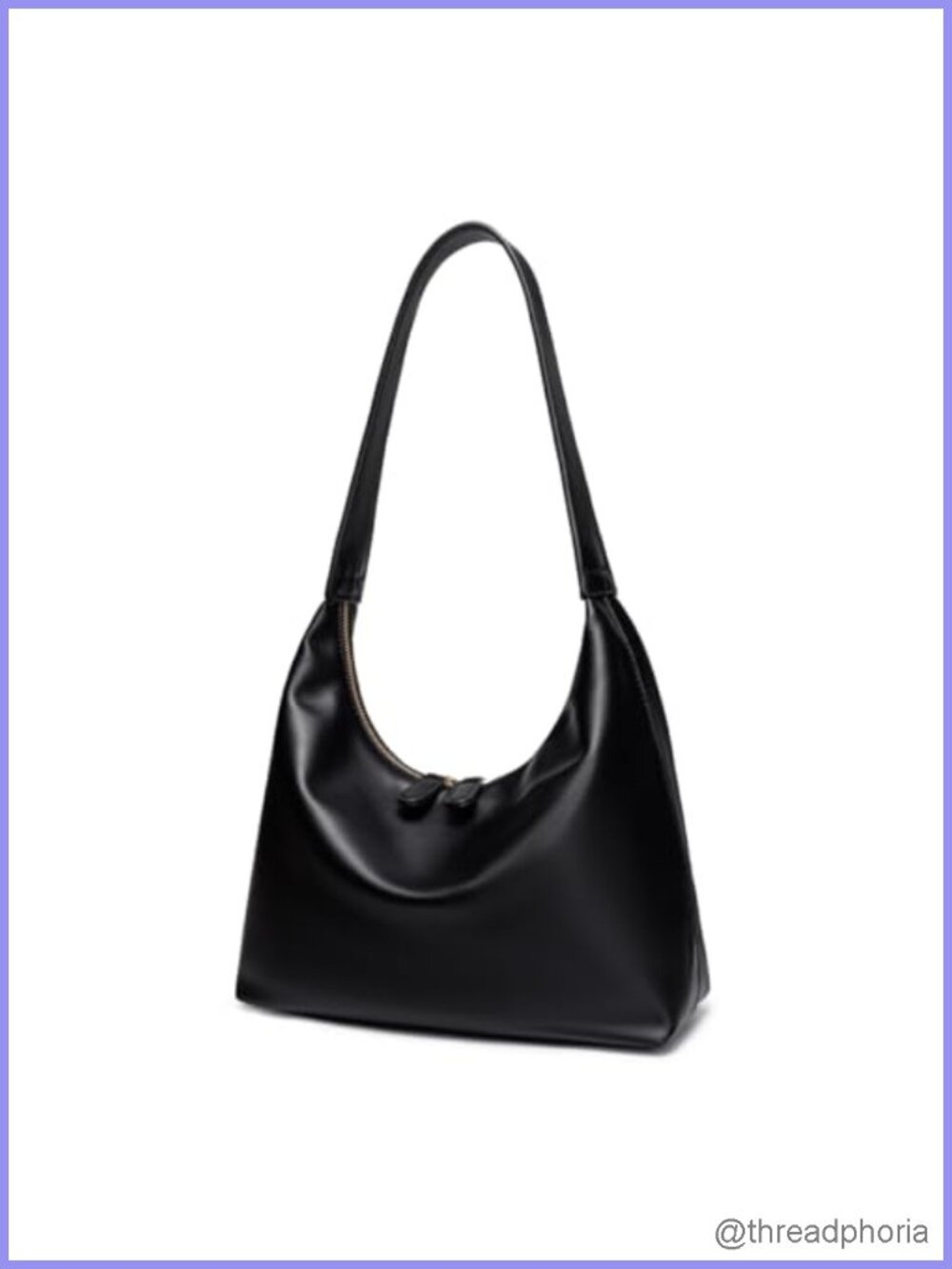 Women's Hobo Shoulder Bag Faux Leather Cute Tote Purse Double Zipper 11.8"L
